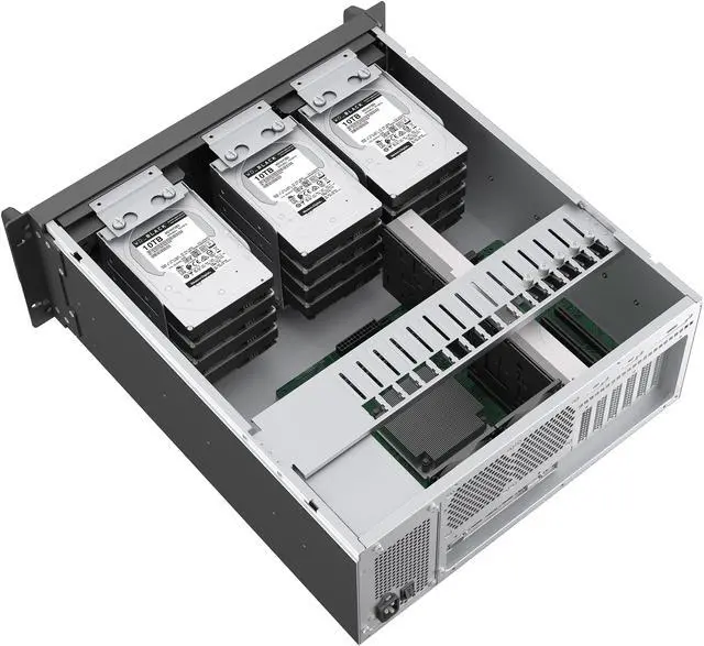 Alt view image 6 of 14 - Rosewill 4U Rackmount Server Chassis | Expands to 12 x 3.5" HDD | Massive ATX & PCIe Compatibility | 2x 120mm PWM Fans + 2x 80mm PWM Fans | USB 3.2 Type-C | RSV-R4012