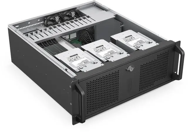 Alt view image 10 of 14 - Rosewill 4U Rackmount Server Chassis | Expands to 12 x 3.5" HDD | Massive ATX & PCIe Compatibility | 2x 120mm PWM Fans + 2x 80mm PWM Fans | USB 3.2 Type-C | RSV-R4012