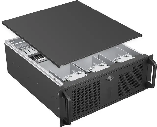 Alt view image 12 of 14 - Rosewill 4U Rackmount Server Chassis | Expands to 12 x 3.5" HDD | Massive ATX & PCIe Compatibility | 2x 120mm PWM Fans + 2x 80mm PWM Fans | USB 3.2 Type-C | RSV-R4012