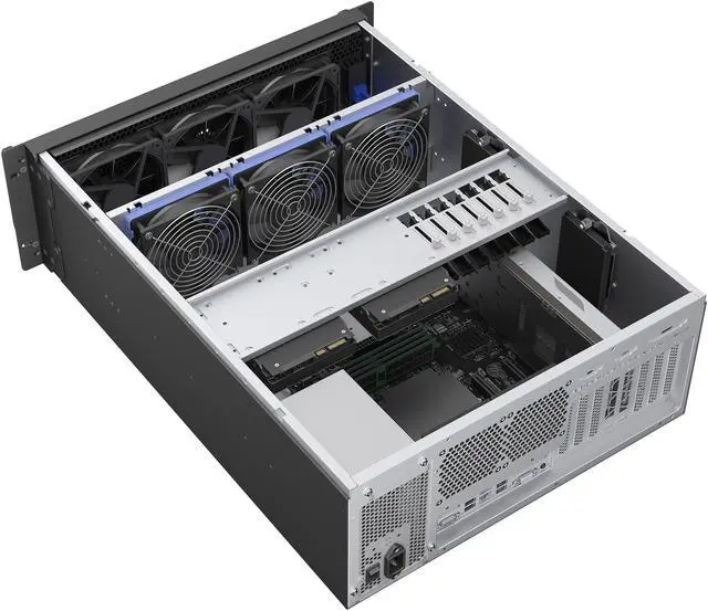 Alt view image 4 of 9 - Rosewill 4U Rackmount Server Chassis | Supports up to 12 3.5" HDD | ATX Compatible | 2x 120mm PWM Fans | USB 3.2 Type-C | RSV-L4620