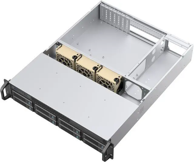 Alt view image 7 of 10 - Rosewill 2U Rackmount Chassis | Server Chassis | Supports up to 8 3.5" 12Gbps Hot Swap | E-ATX Compatible | 3x 8038 PWM Fan | USB 3.2 Type-C | RSV-H208