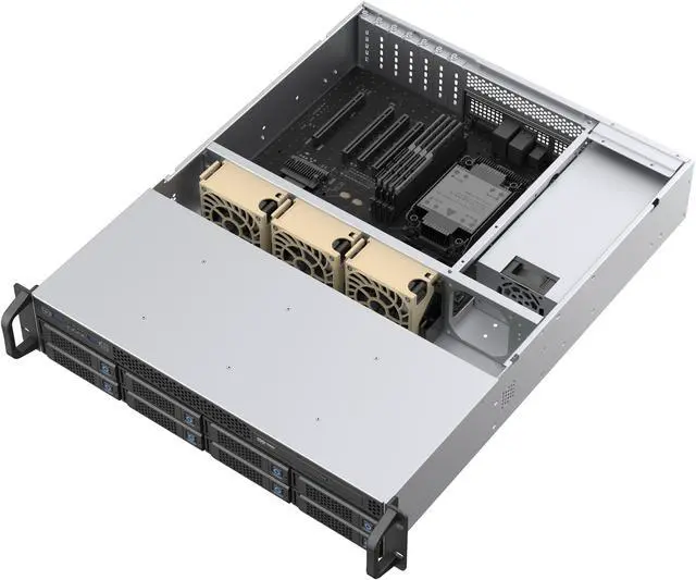 Alt view image 8 of 10 - Rosewill 2U Rackmount Chassis | Server Chassis | Supports up to 8 3.5" 12Gbps Hot Swap | E-ATX Compatible | 3x 8038 PWM Fan | USB 3.2 Type-C | RSV-H208