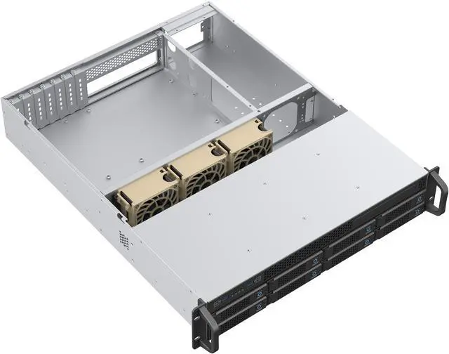 Alt view image 9 of 10 - Rosewill 2U Rackmount Chassis | Server Chassis | Supports up to 8 3.5" 12Gbps Hot Swap | E-ATX Compatible | 3x 8038 PWM Fan | USB 3.2 Type-C | RSV-H208