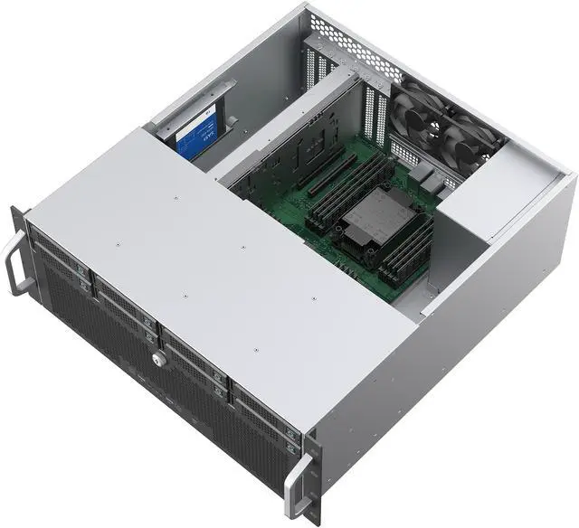 Alt view image 8 of 14 - Rosewill 4U Rackmount Server Chassis | Server Chassis | Supports up to 8 3.5" 12Gbps Hot Swap | ATX Compatible | 6x 80mm PWM Fan | USB 3.2 Type-C | RSV-H408