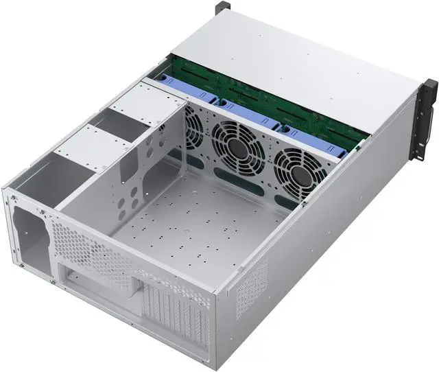 Alt view image 3 of 15 - Rosewill 4U Rackmount Server Chassis | Supports up to 24 3.5" 12Gbps Hot Swap | E-ATX Compatible | 3x 120x38mm PWM Fan | RSV-H424