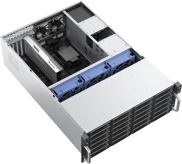 Alt view image 10 of 15 - Rosewill 4U Rackmount Server Chassis | Supports up to 24 3.5" 12Gbps Hot Swap | E-ATX Compatible | 3x 120x38mm PWM Fan | RSV-H424