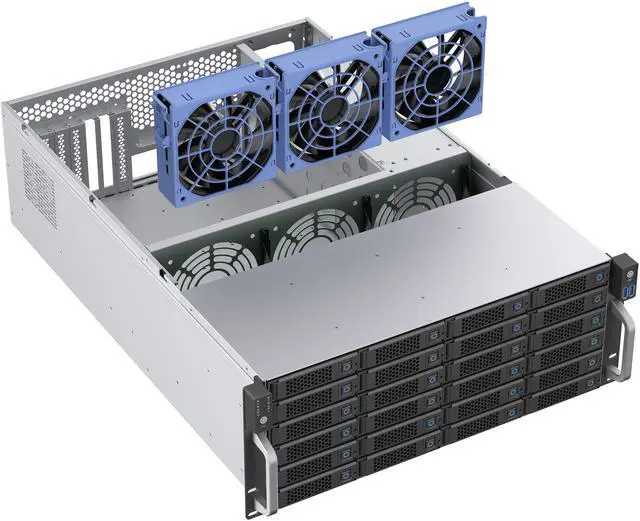 Alt view image 13 of 15 - Rosewill 4U Rackmount Server Chassis | Supports up to 24 3.5" 12Gbps Hot Swap | E-ATX Compatible | 3x 120x38mm PWM Fan | RSV-H424