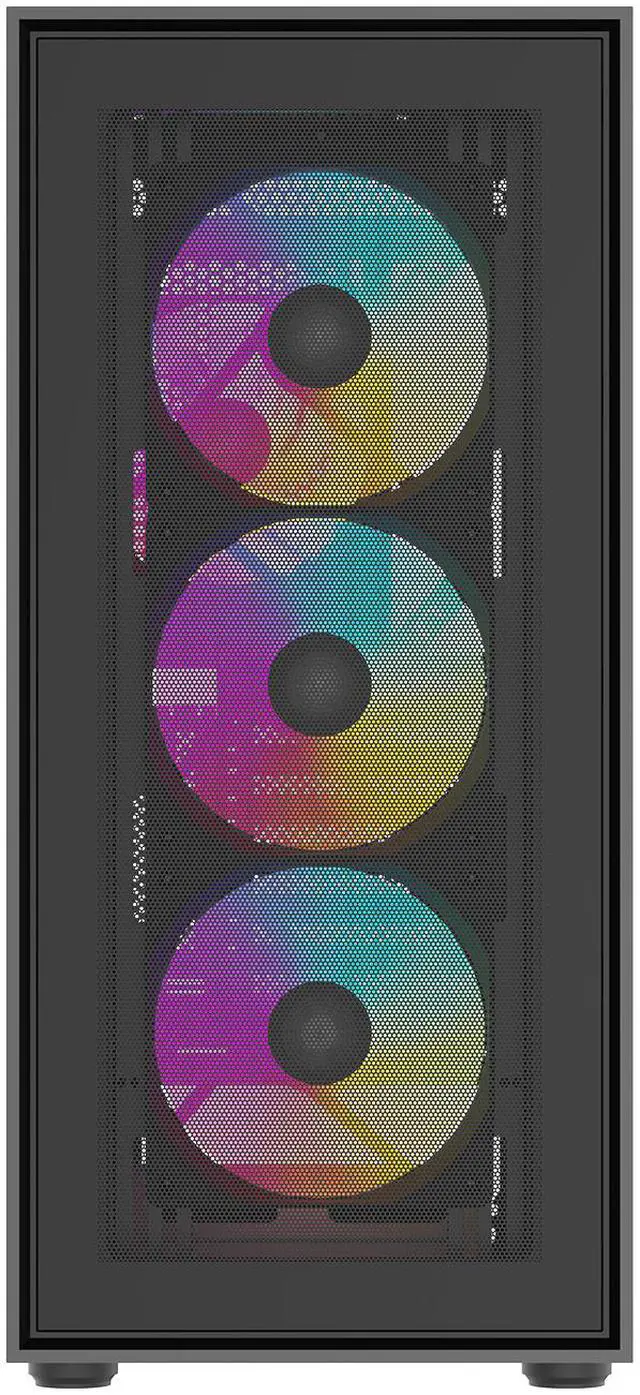 Alt view image 3 of 9 - Rosewill ACA504B ATX Mid-Tower PC Case - Mesh Front, Tempered Glass, ARGB Fans, USB 3.0, Supports Vertical GPU Mounting