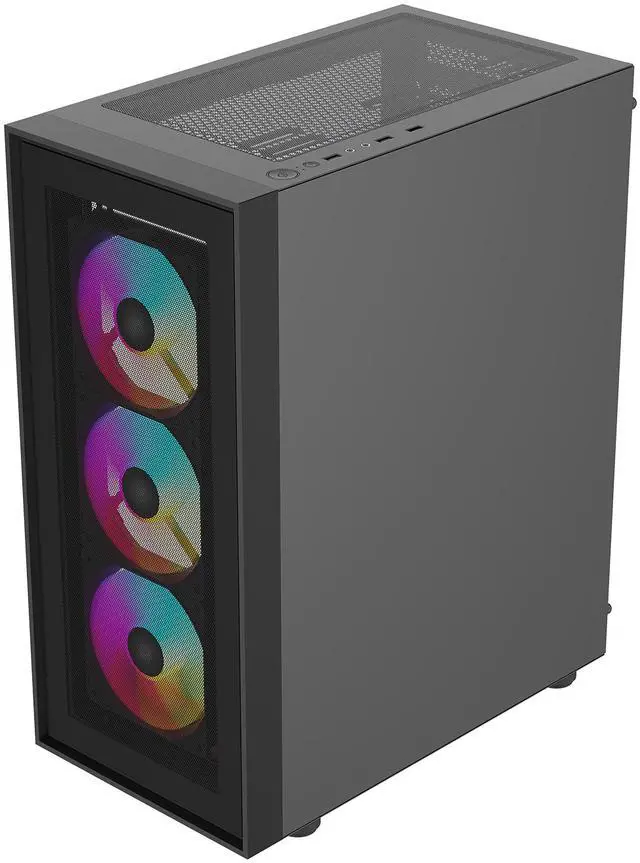 Alt view image 8 of 9 - Rosewill ACA504B ATX Mid-Tower PC Case - Mesh Front, Tempered Glass, ARGB Fans, USB 3.0, Supports Vertical GPU Mounting