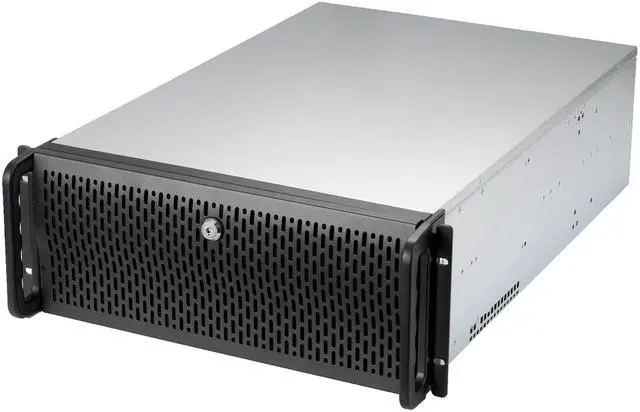 Main image of Rosewill 4U Server Chassis Rackmount Case - Special Edition with 6x Sudokoo SK120 PWM High-Airflow Fans | 15 3.5" HDD Bays | E-ATX Compatible | 2x USB 3.0 | Front Panel Lock and Key | Silver/Black - RSV-L4500U-SK