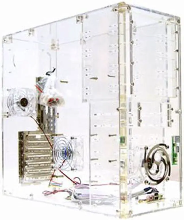 Alt view image 2 of 12 - LOGISYS Computer CS888CL Transparent Clear Acrylic ATX Mid Tower Computer Case Pre-Assembled