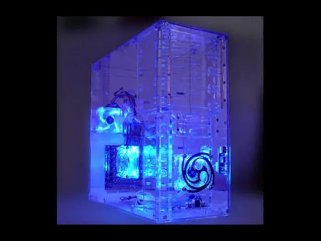 Alt view image 12 of 12 - LOGISYS Computer CS888CL Transparent Clear Acrylic ATX Mid Tower Computer Case Pre-Assembled