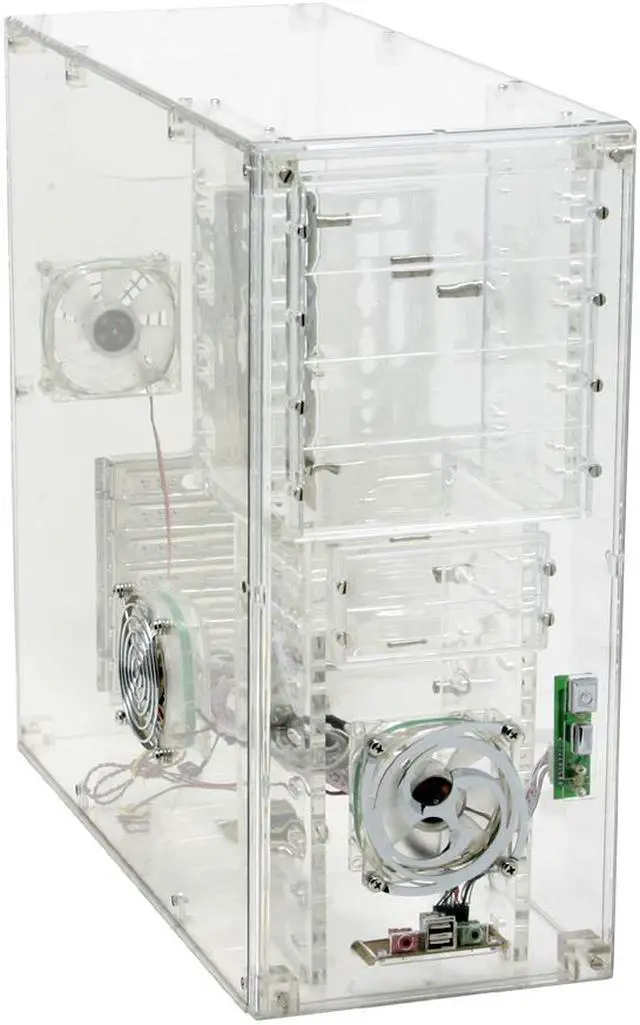 Alt view image 3 of 12 - LOGISYS Computer CS888CL Transparent Clear Acrylic ATX Mid Tower Computer Case Pre-Assembled