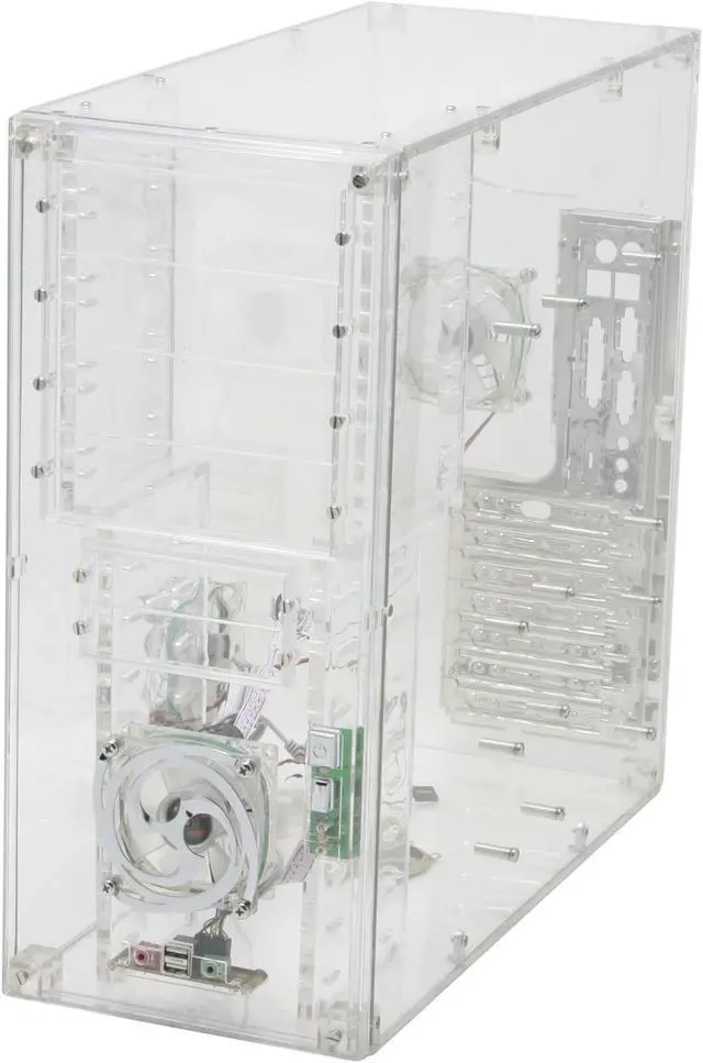 Alt view image 4 of 12 - LOGISYS Computer CS888CL Transparent Clear Acrylic ATX Mid Tower Computer Case Pre-Assembled