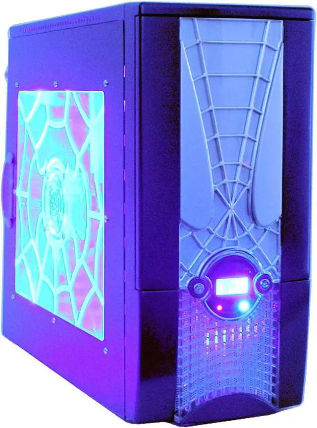 Main image of LOGISYS Computer SPIDER II CS885BL Blue/Silver Steel ATX Mid Tower Computer Case