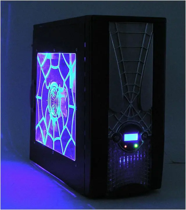 Alt view image 13 of 14 - LOGISYS Computer SPIDER II CS885BL Blue/Silver Steel ATX Mid Tower Computer Case