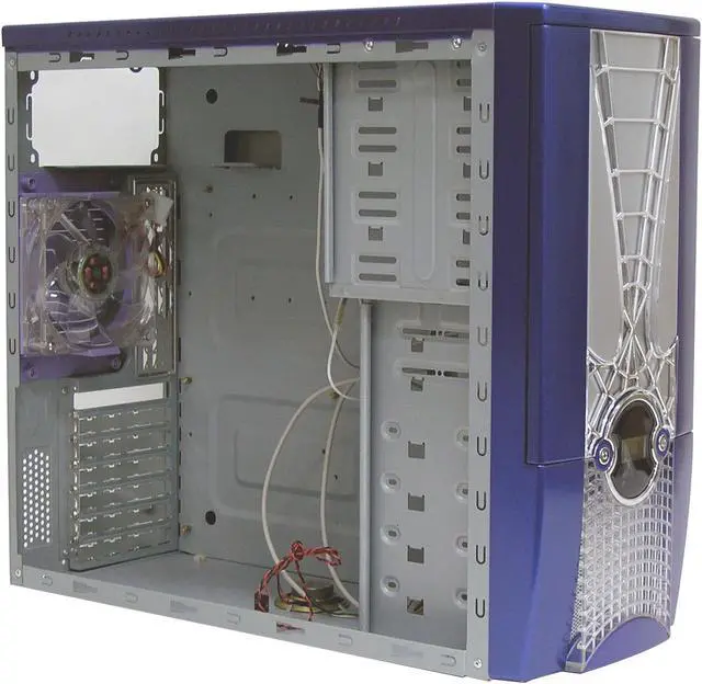 Alt view image 5 of 14 - LOGISYS Computer SPIDER II CS885BL Blue/Silver Steel ATX Mid Tower Computer Case