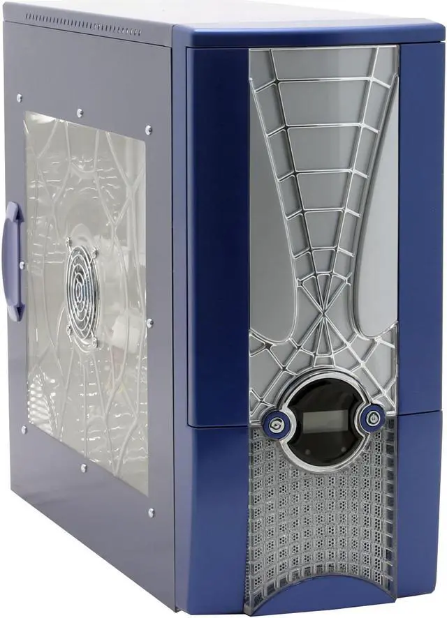 Alt view image 2 of 14 - LOGISYS Computer SPIDER II CS885BL Blue/Silver Steel ATX Mid Tower Computer Case