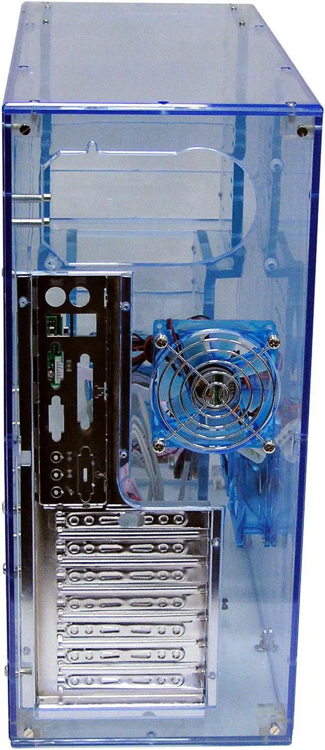 Alt view image 7 of 10 - LOGISYS Computer CS888UVBL Blue Clear Acrylic ATX Mid Tower Computer Case Pre-Assembled