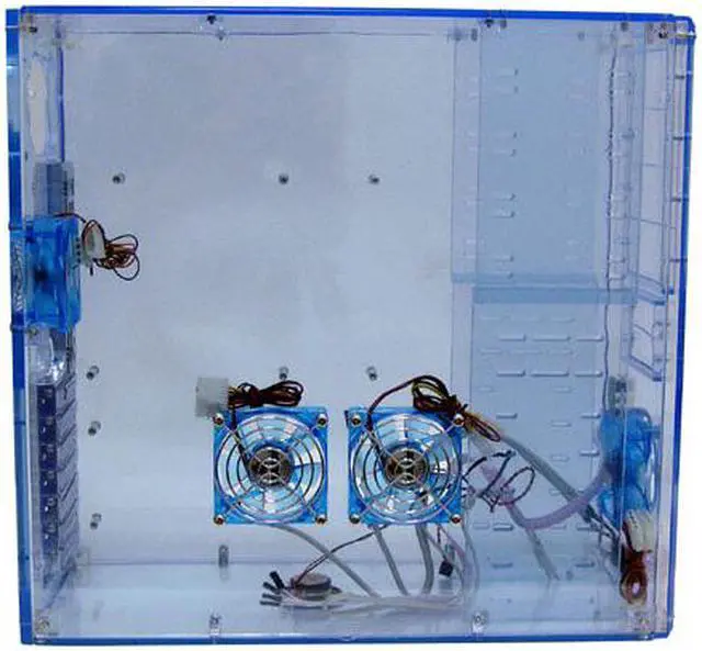 Alt view image 5 of 10 - LOGISYS Computer CS888UVBL Blue Clear Acrylic ATX Mid Tower Computer Case Pre-Assembled