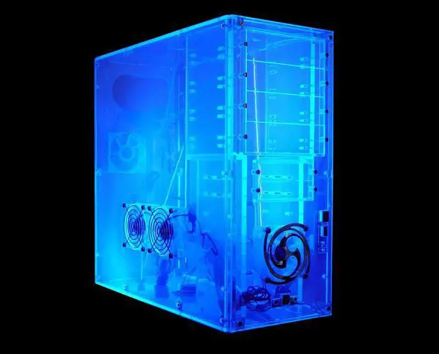 Alt view image 10 of 10 - LOGISYS Computer CS888UVBL Blue Clear Acrylic ATX Mid Tower Computer Case Pre-Assembled