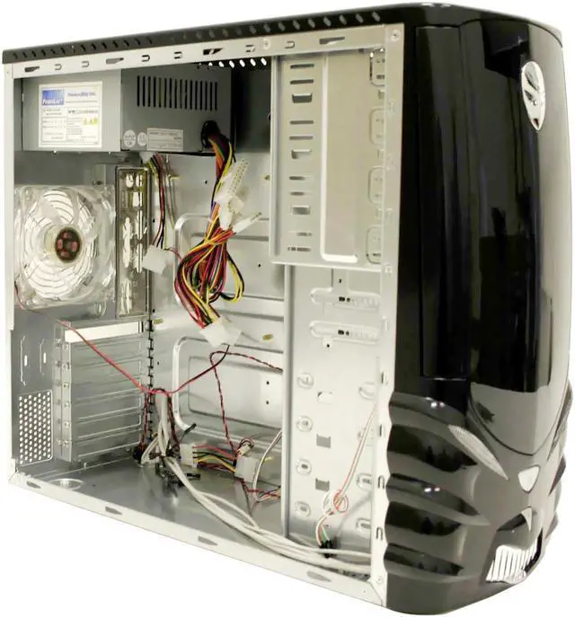 Alt view image 5 of 20 - LOGISYS Computer DRACULA CS602BK Black Steel ATX Mid Tower Computer Case 480W Power Supply