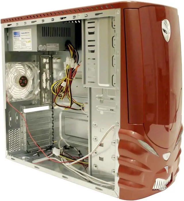 Alt view image 7 of 13 - LOGISYS Computer DRACULA CS602RD Red Steel ATX Mid Tower Computer Case 480W Power Supply