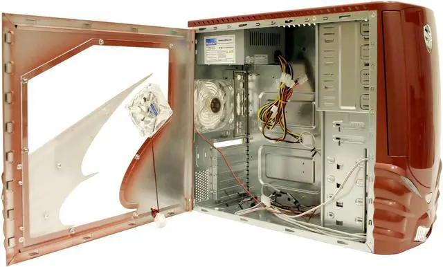 Alt view image 6 of 13 - LOGISYS Computer DRACULA CS602RD Red Steel ATX Mid Tower Computer Case 480W Power Supply