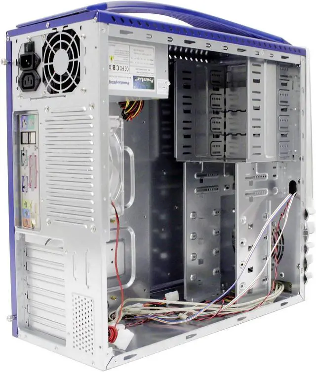 Alt view image 9 of 15 - LOGISYS Computer DRACULA CS602BL Blue/Silver Steel ATX Mid Tower Computer Case 480W Power Supply