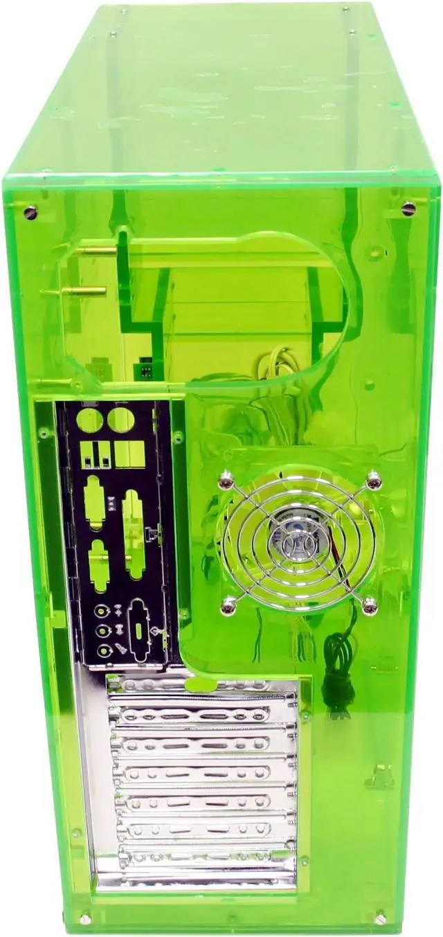 Alt view image 8 of 12 - LOGISYS Computer CS888UVGN Green Clear Acrylic ATX Mid Tower Computer Case