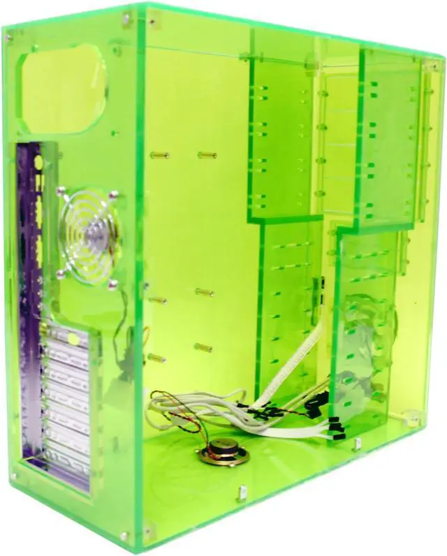 Alt view image 7 of 12 - LOGISYS Computer CS888UVGN Green Clear Acrylic ATX Mid Tower Computer Case