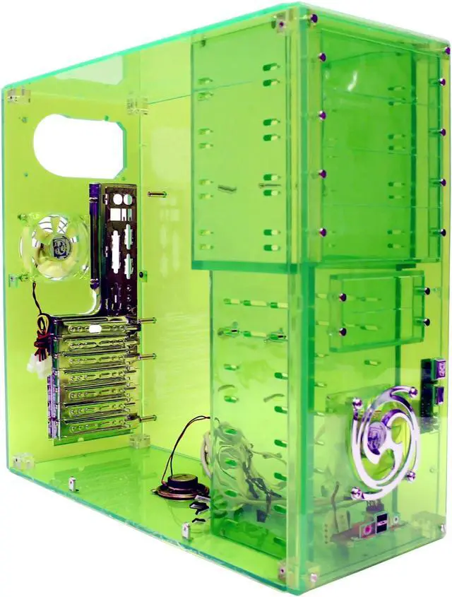 Alt view image 5 of 12 - LOGISYS Computer CS888UVGN Green Clear Acrylic ATX Mid Tower Computer Case