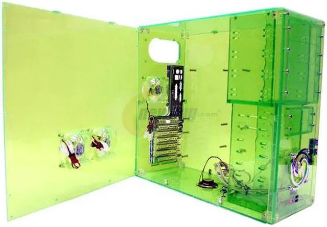 Alt view image 4 of 12 - LOGISYS Computer CS888UVGN Green Clear Acrylic ATX Mid Tower Computer Case