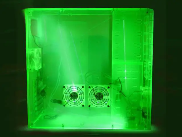 Alt view image 11 of 12 - LOGISYS Computer CS888UVGN Green Clear Acrylic ATX Mid Tower Computer Case