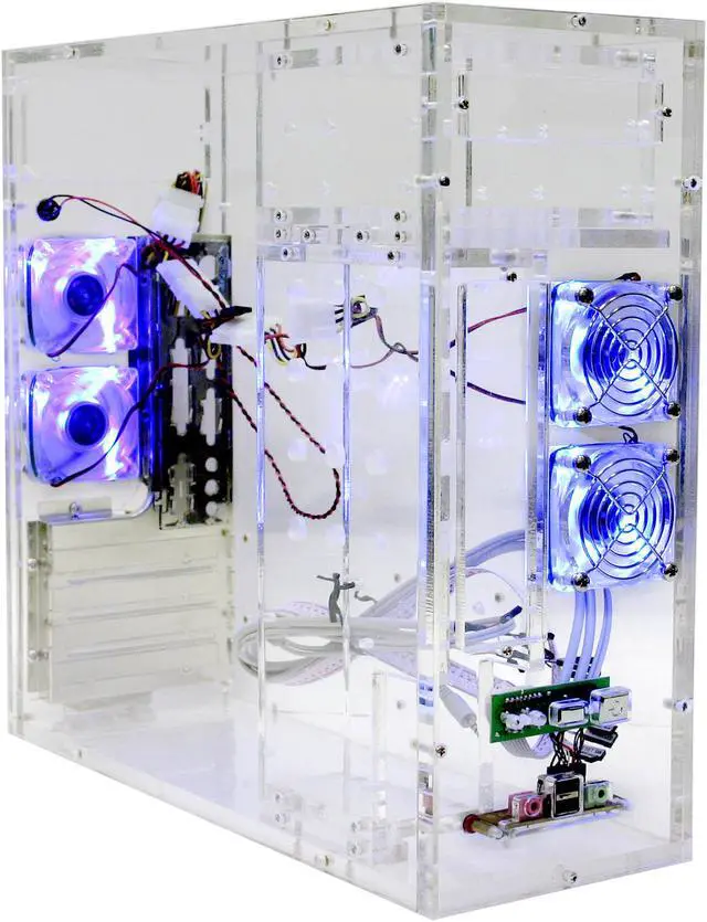 Main image of LOGISYS Computer CS688CL Transparent Clear Acrylic Micro ATX Desktop Computer Case Pre-Assembled