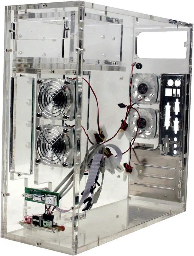 Alt view image 3 of 12 - LOGISYS Computer CS688CL Transparent Clear Acrylic Micro ATX Desktop Computer Case Pre-Assembled