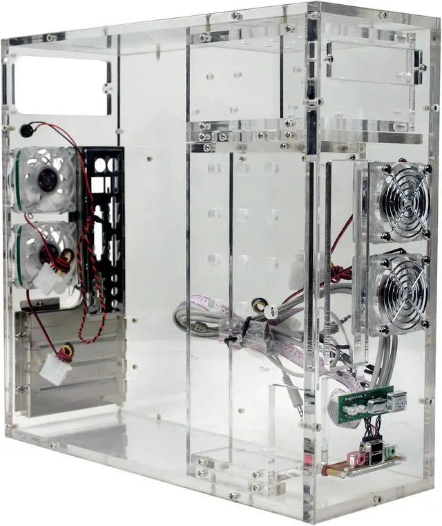 Alt view image 2 of 12 - LOGISYS Computer CS688CL Transparent Clear Acrylic Micro ATX Desktop Computer Case Pre-Assembled