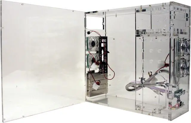 Alt view image 5 of 12 - LOGISYS Computer CS688CL Transparent Clear Acrylic Micro ATX Desktop Computer Case Pre-Assembled