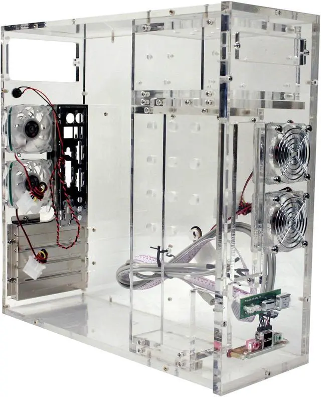 Alt view image 6 of 12 - LOGISYS Computer CS688CL Transparent Clear Acrylic Micro ATX Desktop Computer Case Pre-Assembled