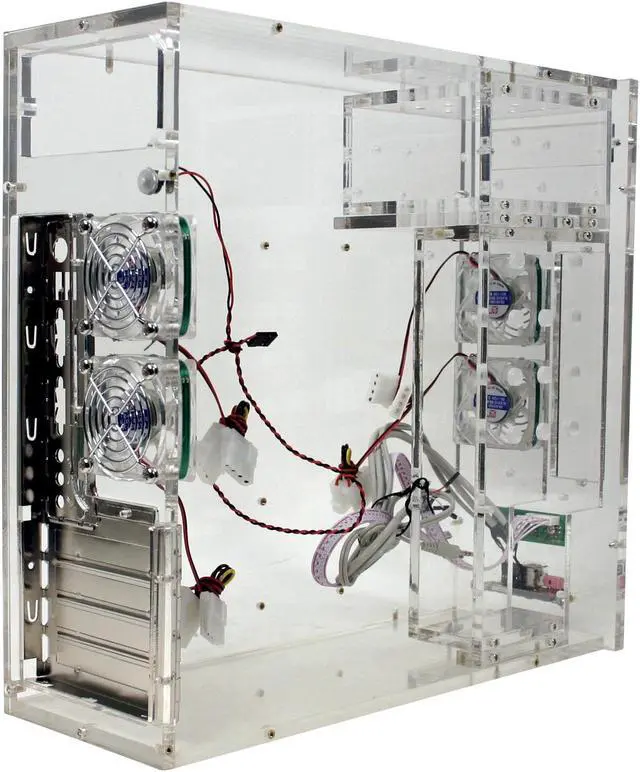 Alt view image 8 of 12 - LOGISYS Computer CS688CL Transparent Clear Acrylic Micro ATX Desktop Computer Case Pre-Assembled