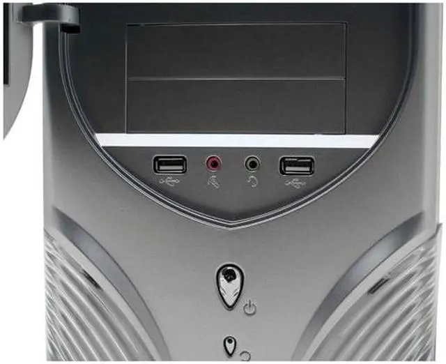Alt view image 5 of 16 - LOGISYS Computer Area 51 CS51WSL Silver Steel ATX Mid Tower Computer Case 480W Power Supply