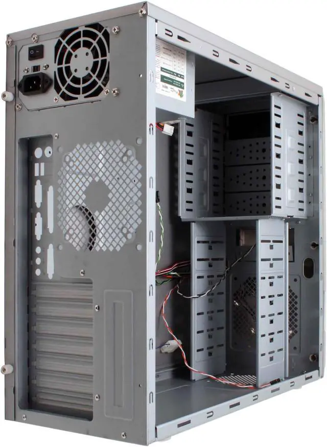 Alt view image 11 of 16 - LOGISYS Computer Area 51 CS51WSL Silver Steel ATX Mid Tower Computer Case 480W Power Supply