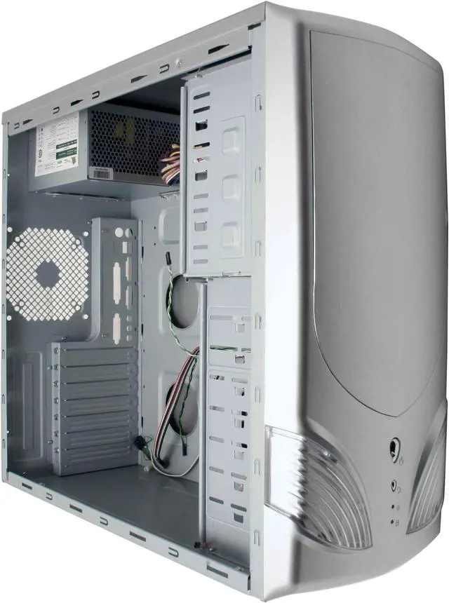 Alt view image 10 of 16 - LOGISYS Computer Area 51 CS51WSL Silver Steel ATX Mid Tower Computer Case 480W Power Supply