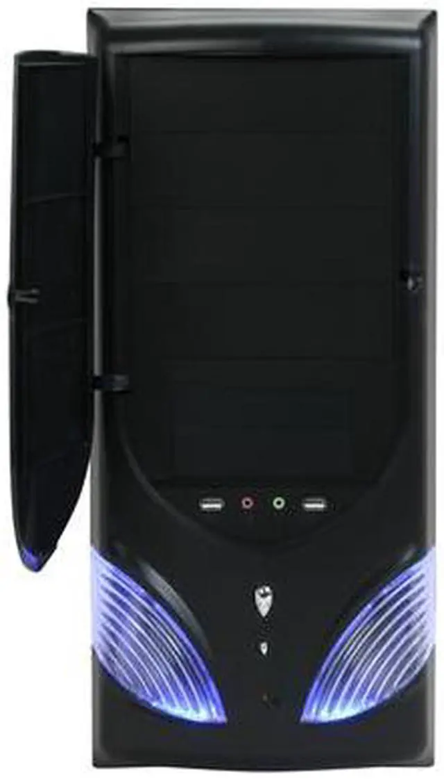 Alt view image 4 of 12 - LOGISYS Computer Area 51 CS51WBK Black Steel ATX Mid Tower Computer Case 480W Power Supply