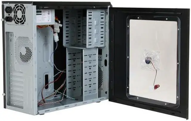 Alt view image 6 of 12 - LOGISYS Computer Area 51 CS51WBK Black Steel ATX Mid Tower Computer Case 480W Power Supply