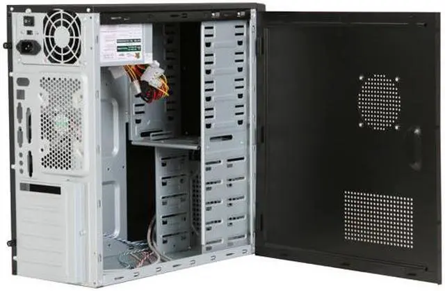 Alt view image 5 of 11 - LOGISYS Computer CS206BK Black Steel ATX Mid Tower Computer SOHO Case 480W Power Supply