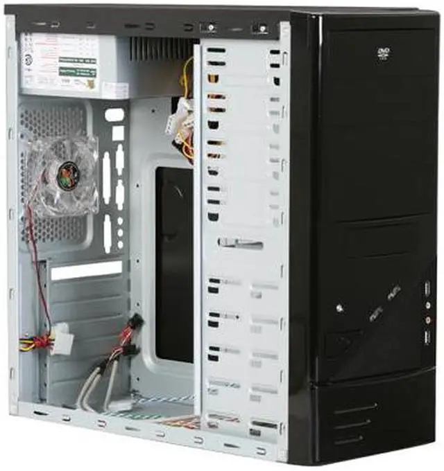 Alt view image 8 of 11 - LOGISYS Computer CS206BK Black Steel ATX Mid Tower Computer SOHO Case 480W Power Supply