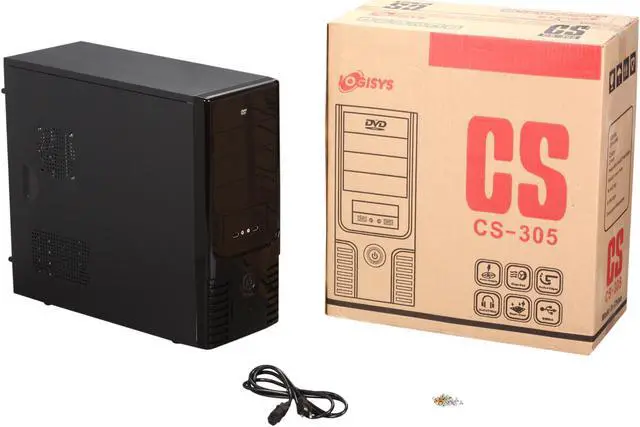 Alt view image 9 of 9 - LOGISYS Computer CS305BK Black Steel ATX Mid Tower Enhanced SOHO Computer Case 480W Power Supply
