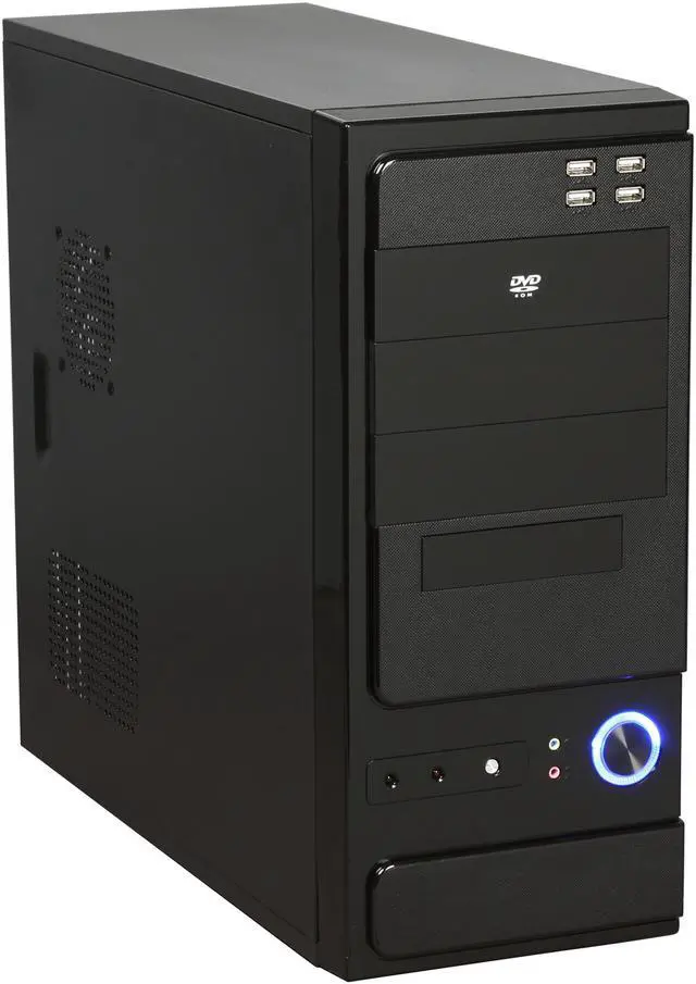 Main image of LOGISYS Computer CS301BK Black Solid 6.0mm SECC metal ATX Mid Tower Computer Case 480W Power Supply
