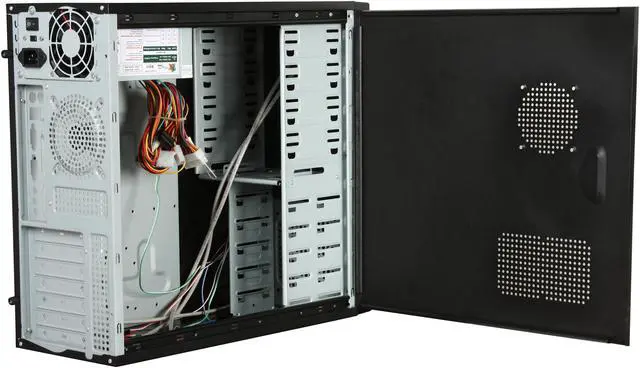 Alt view image 5 of 9 - LOGISYS Computer CS301BK Black Solid 6.0mm SECC metal ATX Mid Tower Computer Case 480W Power Supply